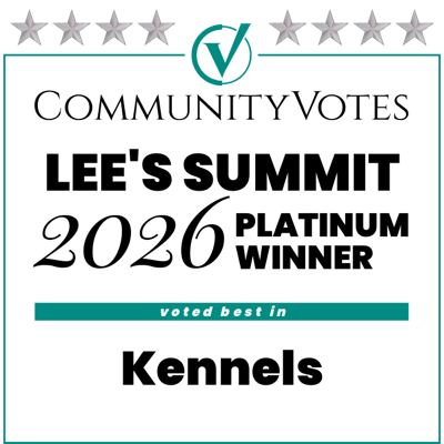Community Votes Lee's Summit 2026 Platinum Winner, voted best in Kennels, Kansas City K9 Academy